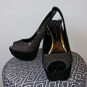 Jessica Simpson Gold platforms - NWOB